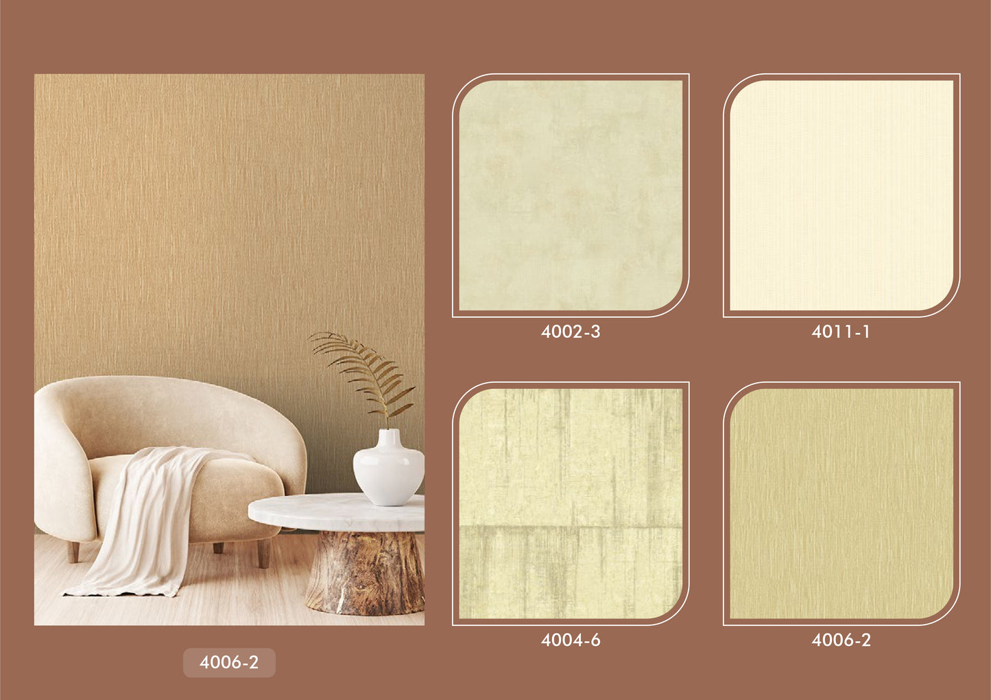 Cream shade plain wallpaper - 10 Meter Roll (Width 21")