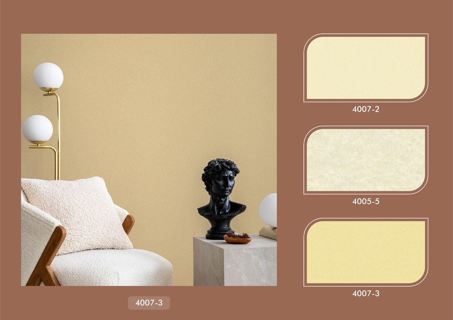 Cream shade plain wallpaper - 10 Meter Roll (Width 21")