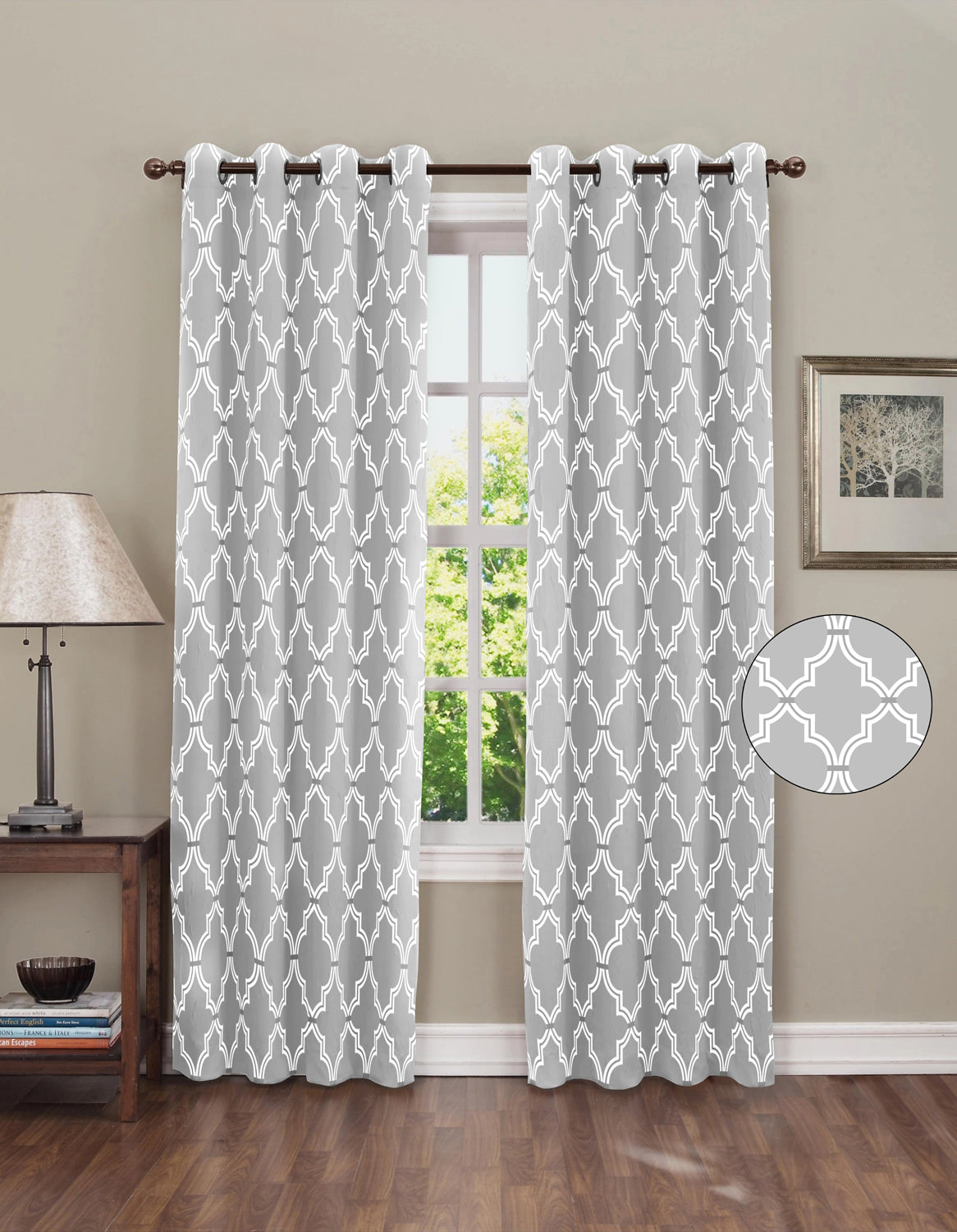 Morocco Blocks Digital Curtain - Grey (Pack of 1)