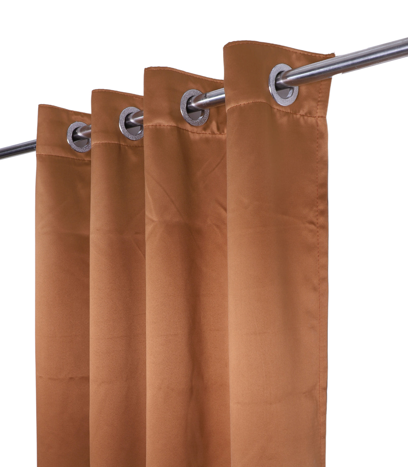 blackout plain curtain caramel brown