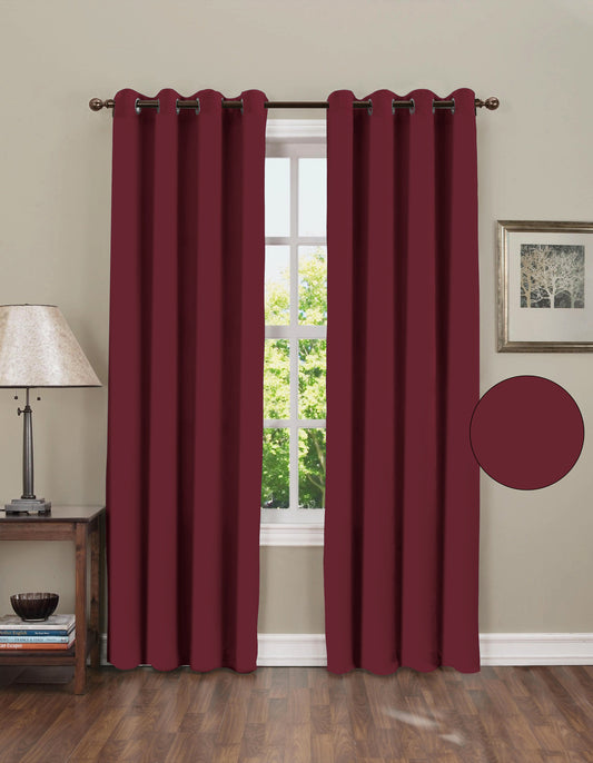 Blackout Plain Curtain Maroon Colour