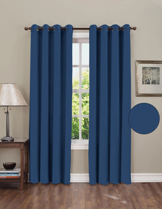 blackout plain navy blue curtain