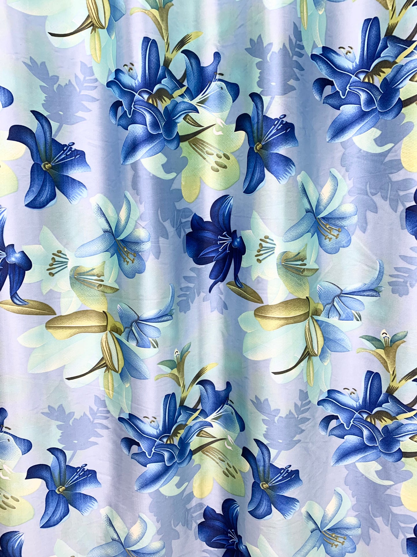 Swiss Orchid Printed Curtain - Blue - PARDEWALE.in