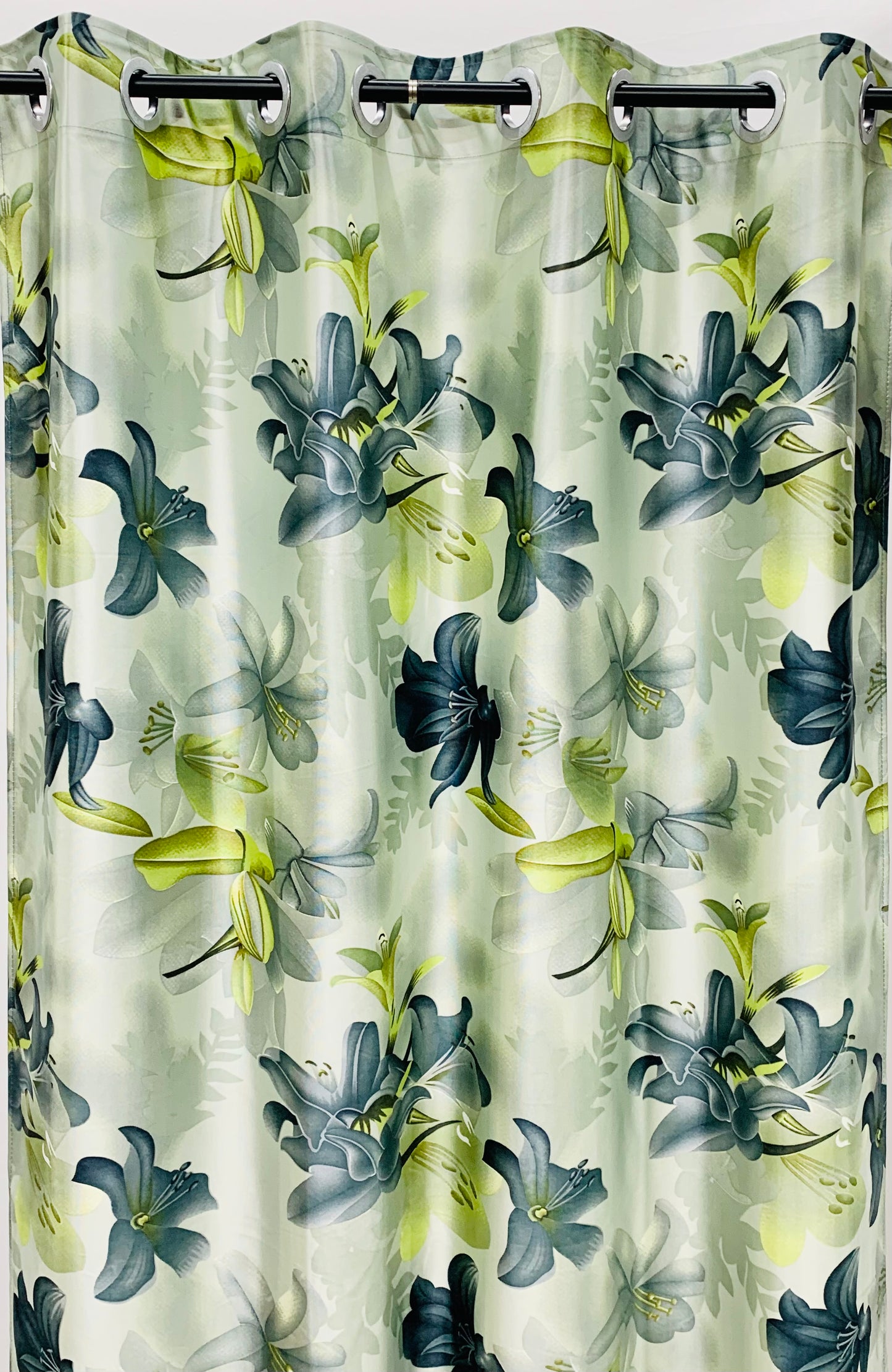 Swiss Orchid Printed Curtain - Grey - PARDEWALE.in