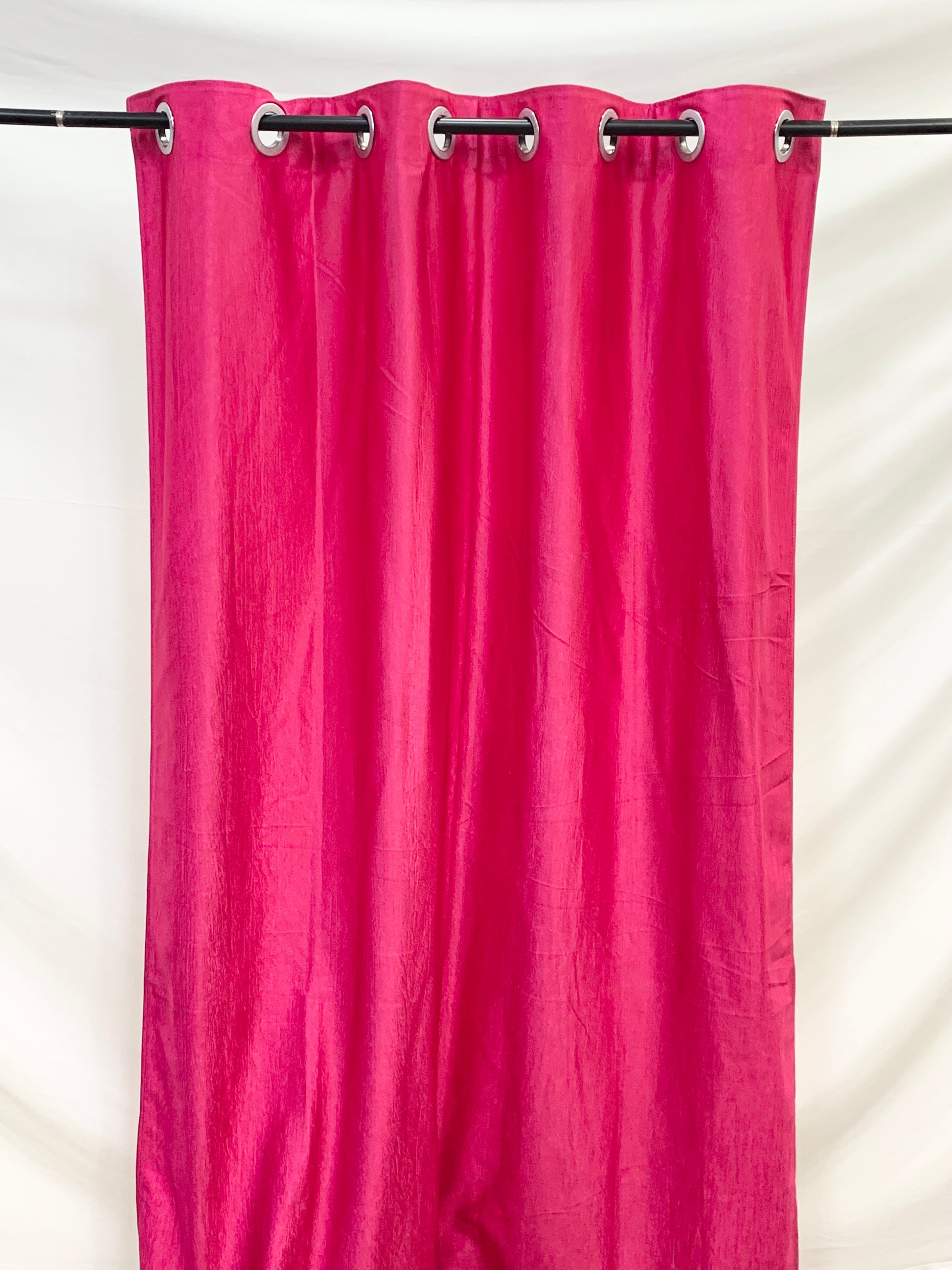 Long Crush Plain Curtain - Pink - PARDEWALE.in
