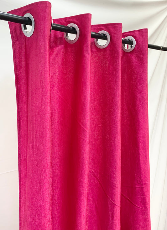 Long Crush Plain Curtain - Pink - PARDEWALE.in