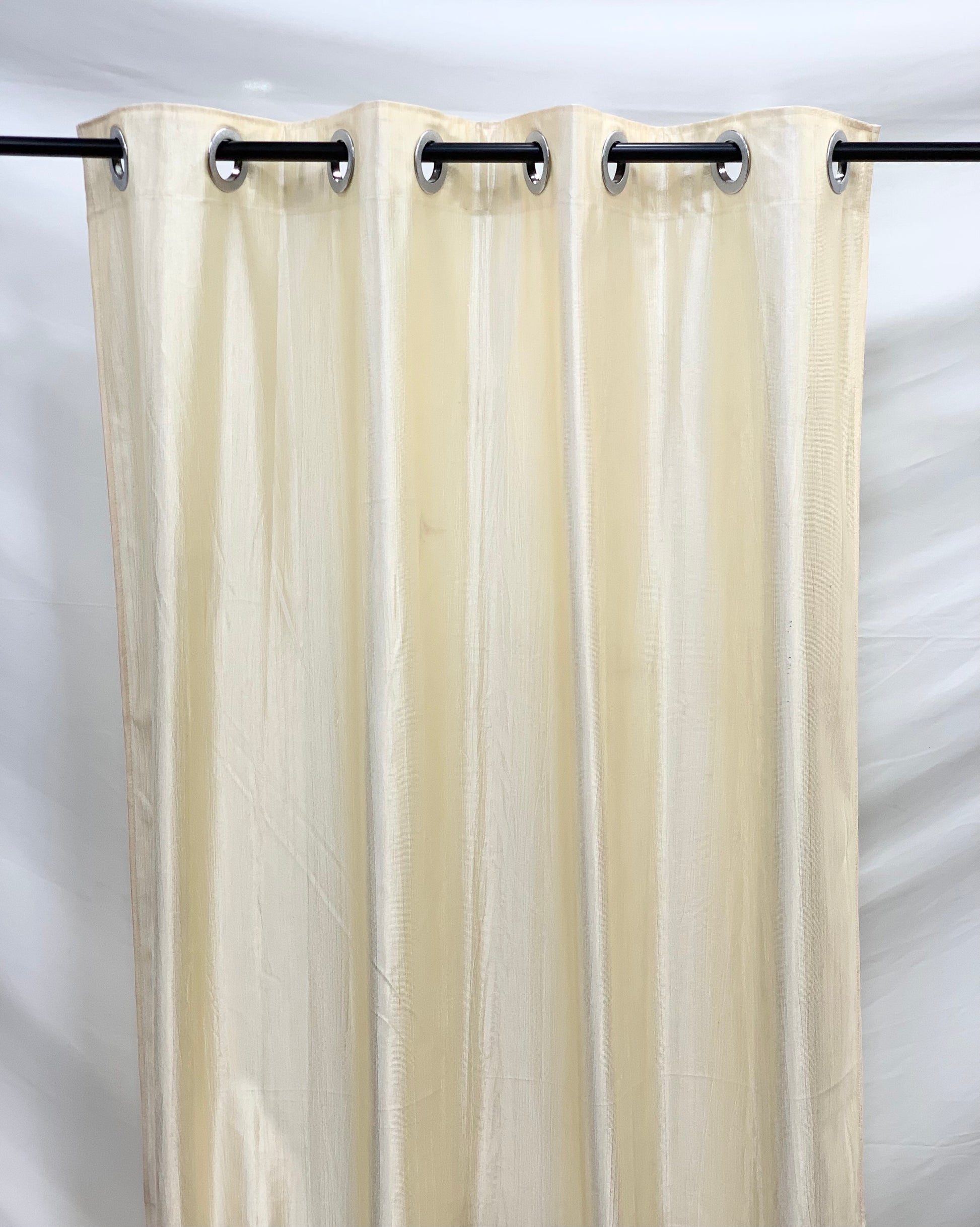 Long Crush Plain Curtain - Cream - PARDEWALE.in
