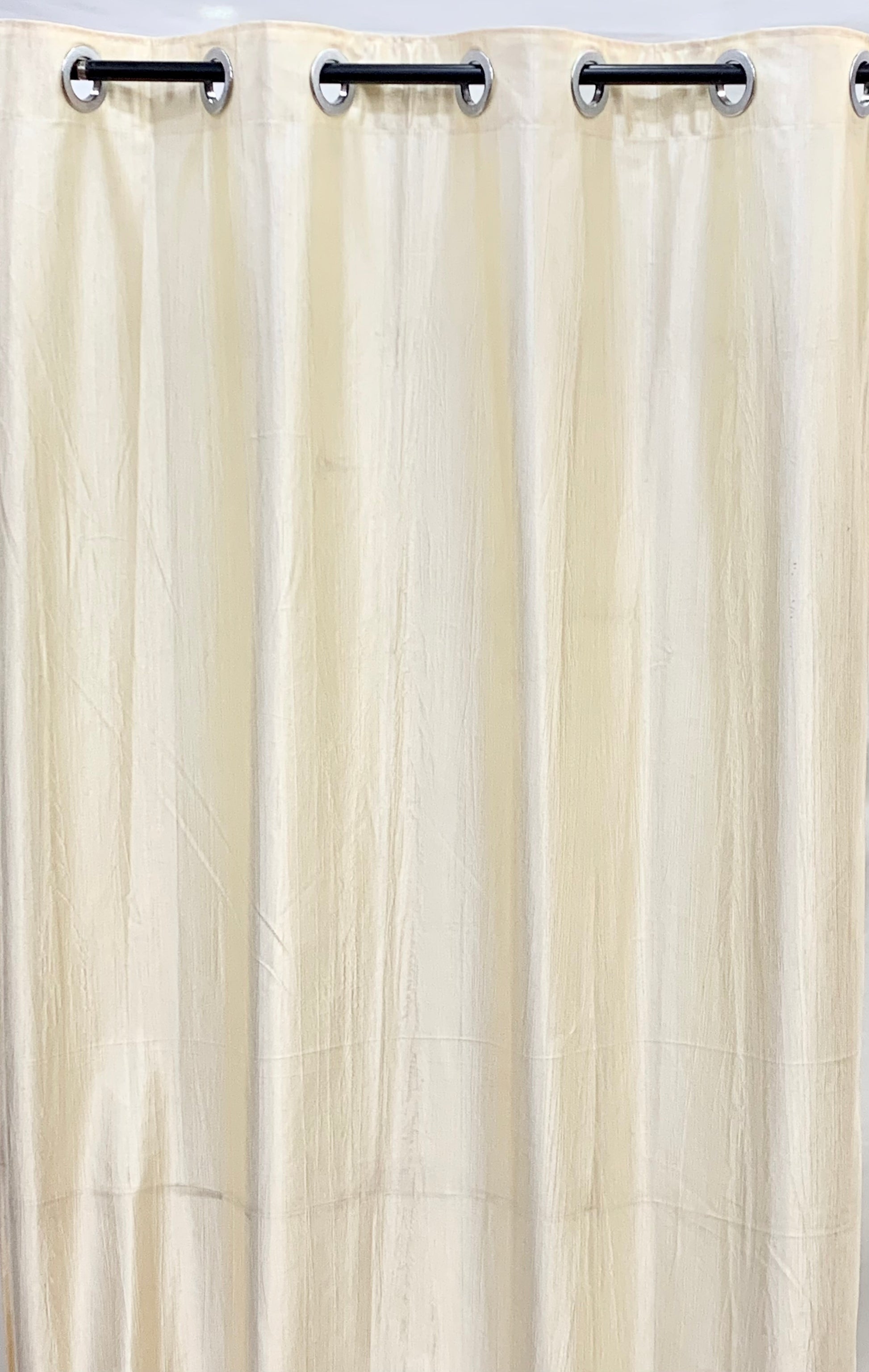 Long Crush Plain Curtain - Cream - PARDEWALE.in