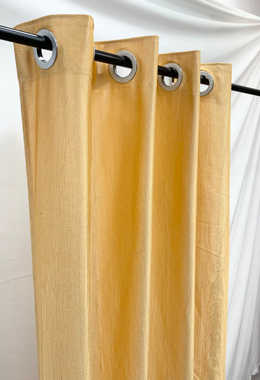 Long Crush Plain Curtain - Gold - PARDEWALE.in