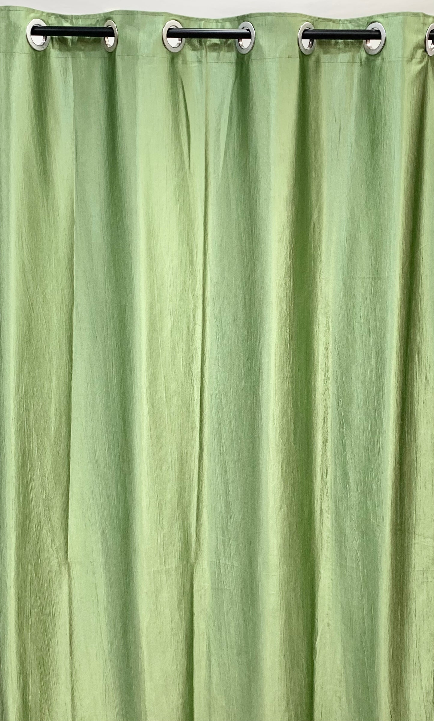 Long Crush Plain Curtain - Green - PARDEWALE.in