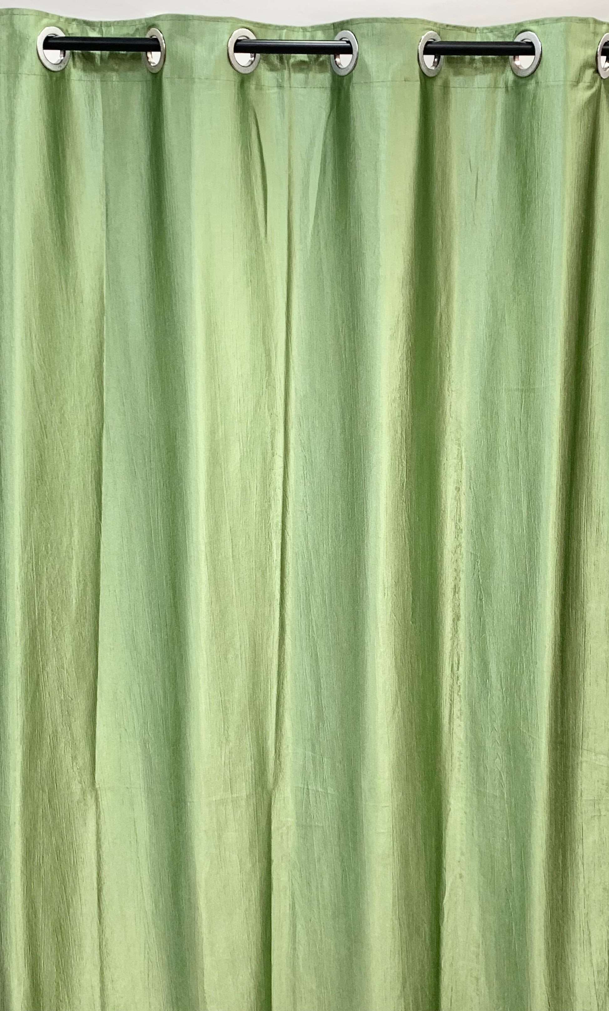 Long Crush Plain Curtain - Green - PARDEWALE.in