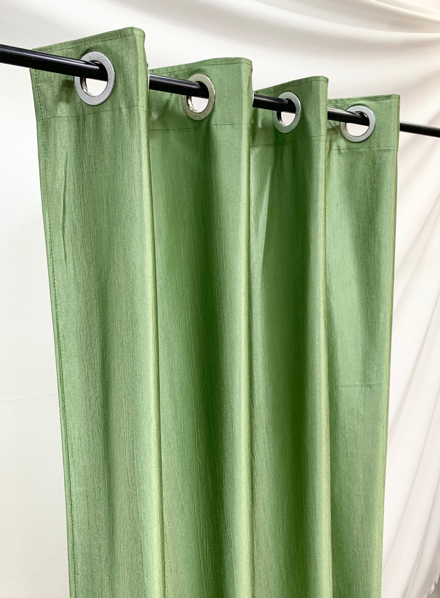 Long Crush Plain Curtain - Green - PARDEWALE.in