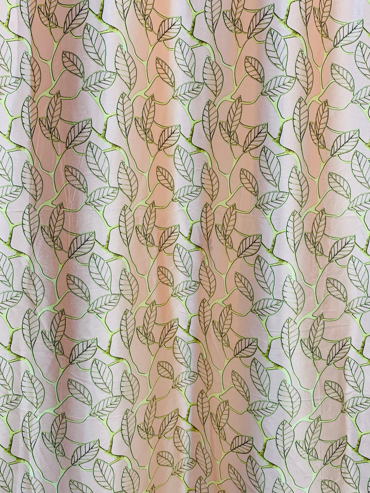 Leaves Print Curtain - Pastel Orange - PARDEWALE.in