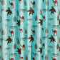 Traditional Print Curtain - Pastel Ocean Green - PARDEWALE.in