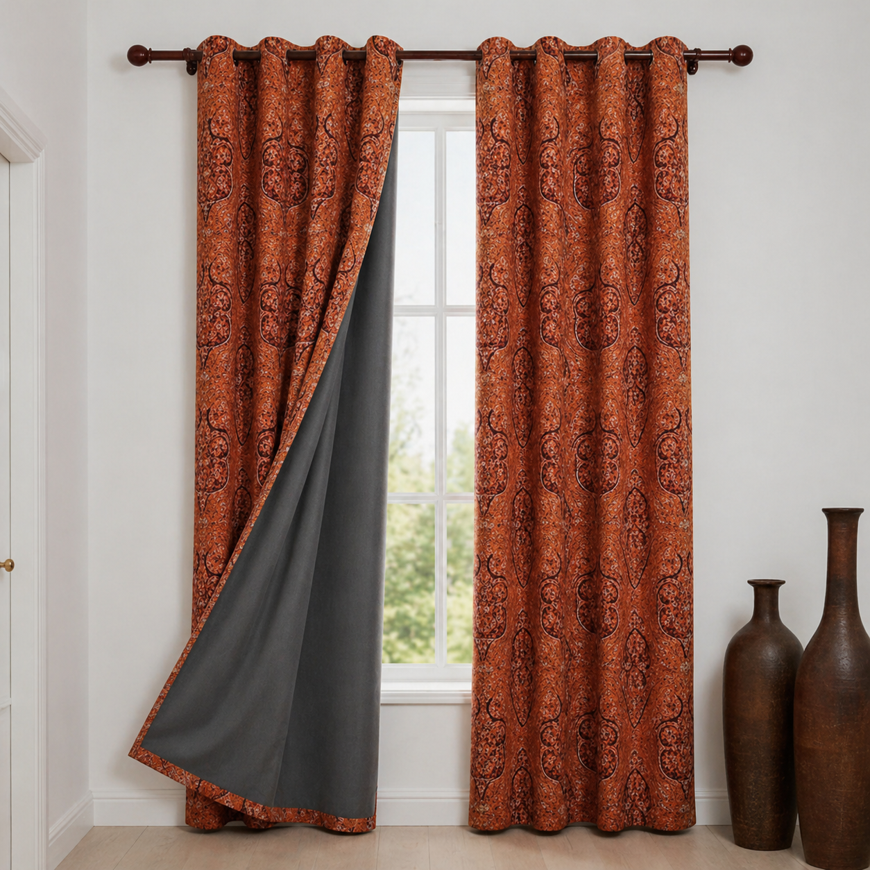 Cotton Curtain Ethnic Style - Semi-Blackout & Room Darkening- Pack of 1 Curtain