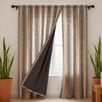 Cotton - Room Darkening Ikat Prints Curtains - Pack of 1 Curtain
