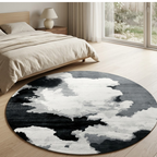 Panda theme rug design - Circle - Premium Wool Carpet