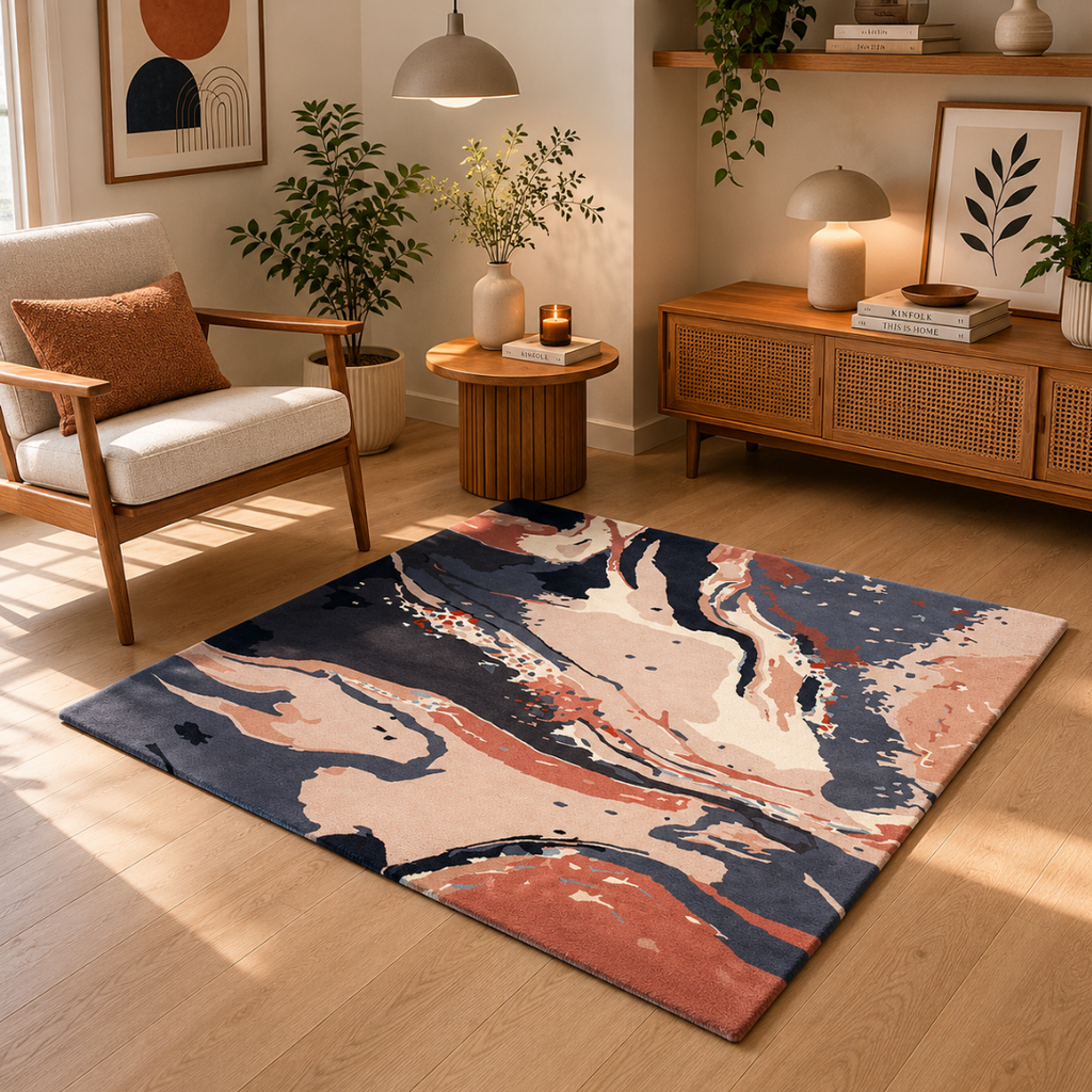 Aesthetic mixed color rug design - Square - Premium Wool Carpet