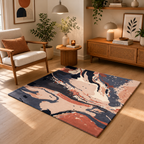 Aesthetic mixed color rug design - Square - Premium Wool Carpet
