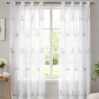 Linen Sheer - Floral Print - Pack Of 1 Curtain