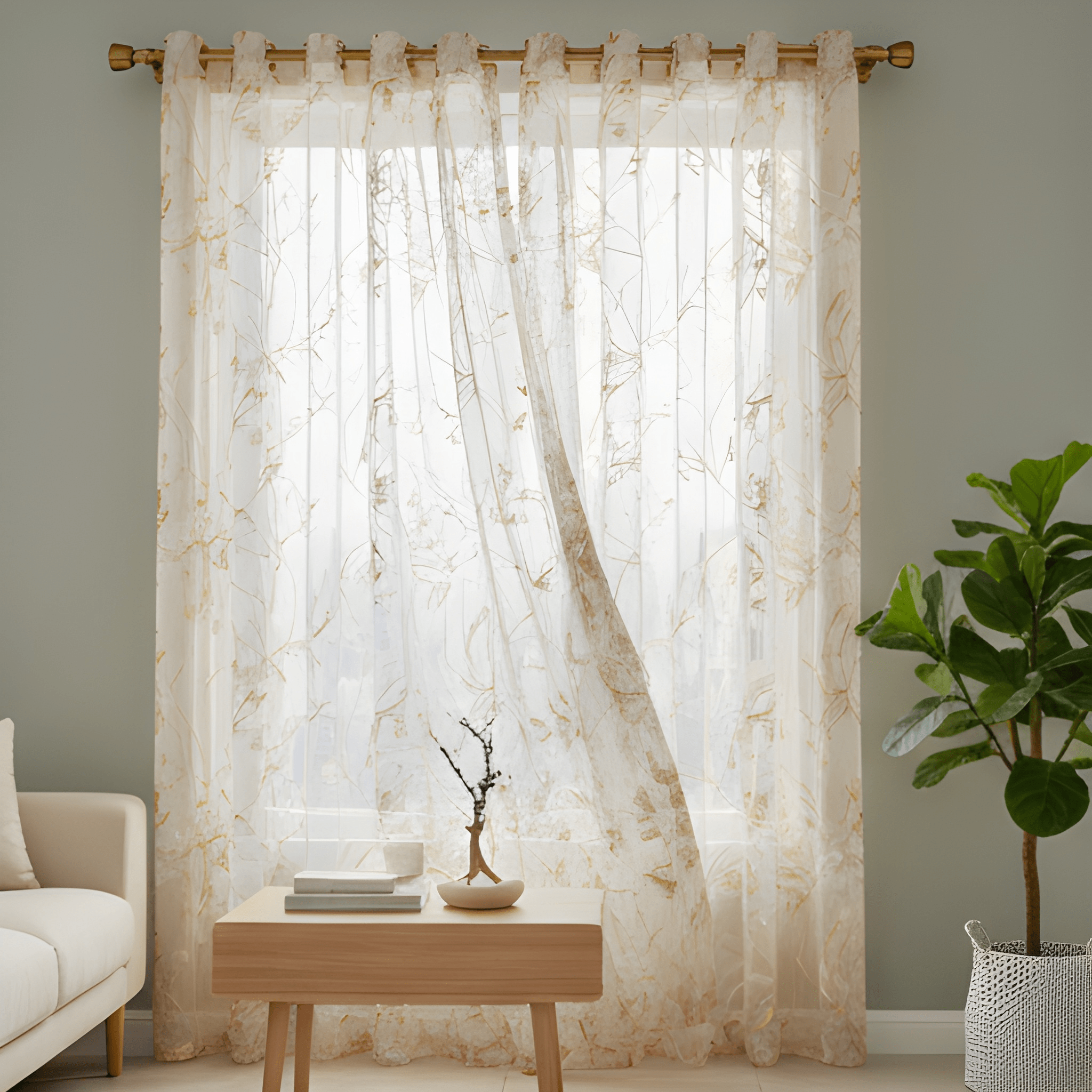 Buy sheer curtains with floral pattern