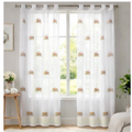 Linen Sheer - Elephant patterns Print - Pack Of 1 Curtain