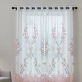 Linen Sheer - Ombre with Pink Creepers Print - Pack Of 1 Curtain