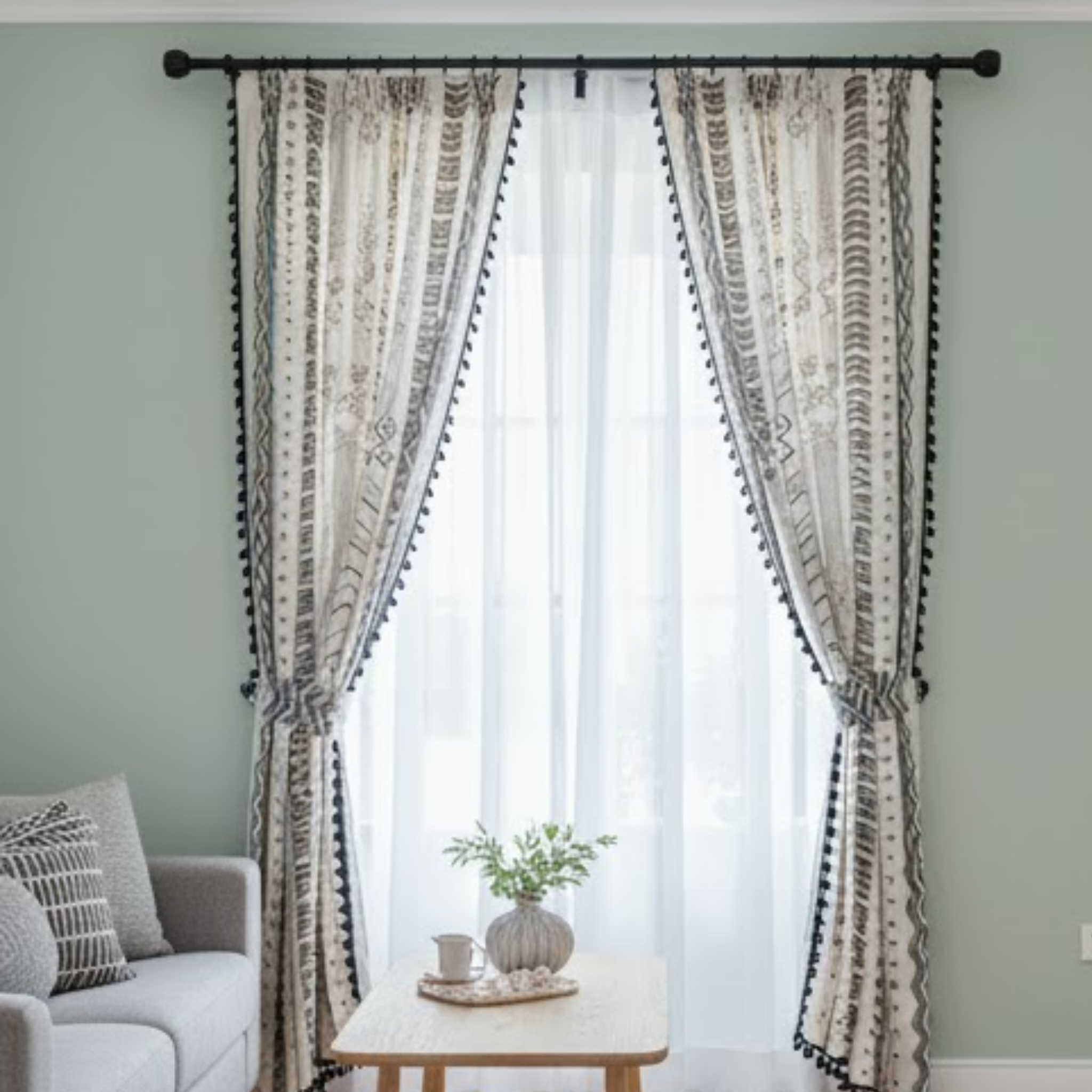 Cotton - Room Darkening ethnic Curtains - Pack of 1 Curtain