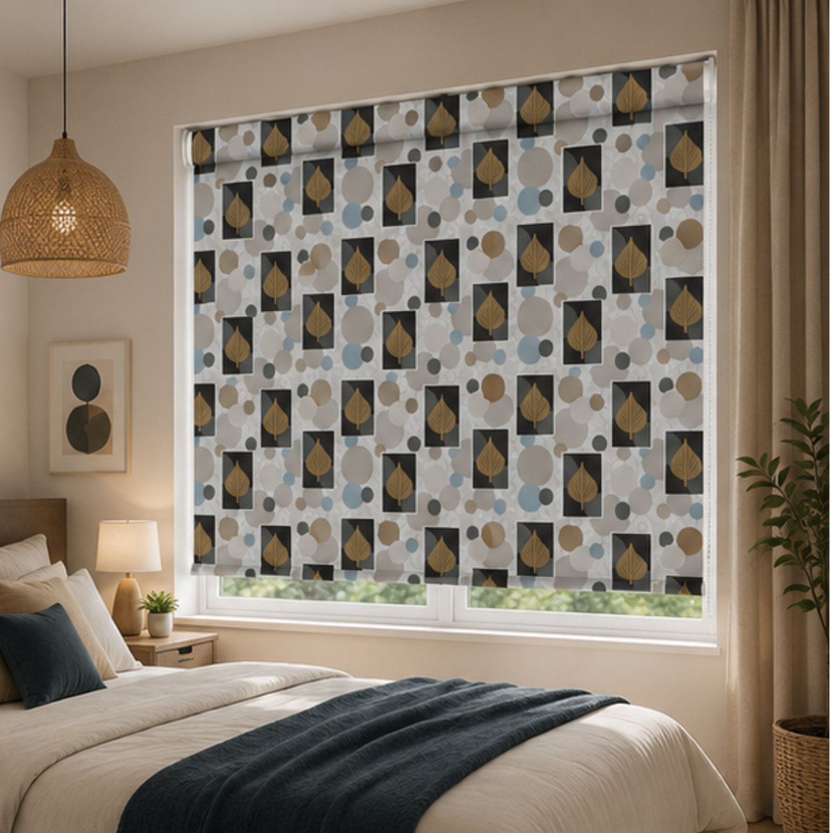 Geometric blind design  | Roller & Roman Blinds | Premium Quality Prints