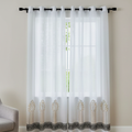 Linen Sheer - Gold and Black Patterns Print - Pack Of 1 Curtain