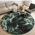 Dark Green & Black theme design - Circle - Premium Wool Carpet