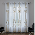 Linen Sheer - Geometric Patterns Print - Pack Of 1 Curtain
