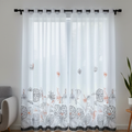 Linen Sheer - Floral patterns Print - Pack Of 1 Curtain