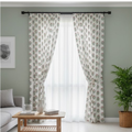 Cotton Light - Livingroom Darkening Floral White Curtains - Pack of 1 Curtain
