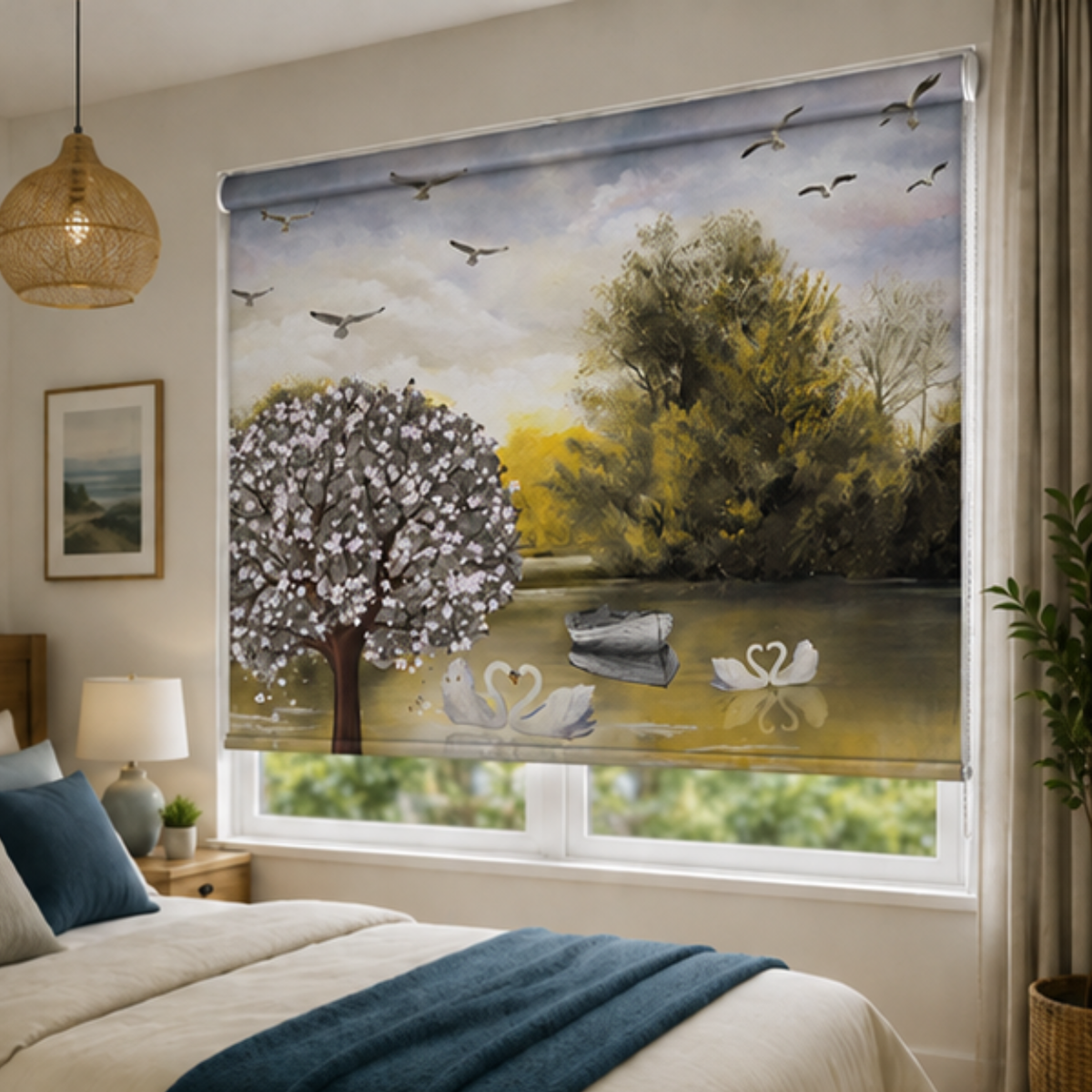 Beautiful lake blind design | Roller & Roman Blinds | Premium Quality Prints