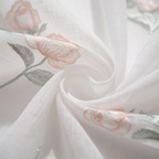 Linen Sheer - Pink Rose Print - Pack Of 1 Curtain