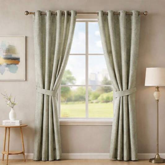 Cotton - Bedroom - Livingroom Darkening Floral Printing Curtains - Pack of 1 Curtain