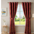 Buy Room Darkening Floral Maroon Curtains