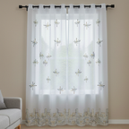 Linen Sheer - Floral Print - Pack Of 1 Curtain