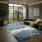 Blue & White mixed rug pattern - Rectangle - Premium Wool Carpet