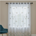 Linen Sheer - Geometric Print - Pack Of 1 Curtain
