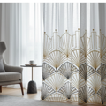 Linen Sheer - Geometric pattern Print - Pack Of 1 Curtain