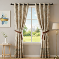 Cotton Heavy - Room Darkening Dusty Floral Bikaneri Print Curtains - Pack of 1
