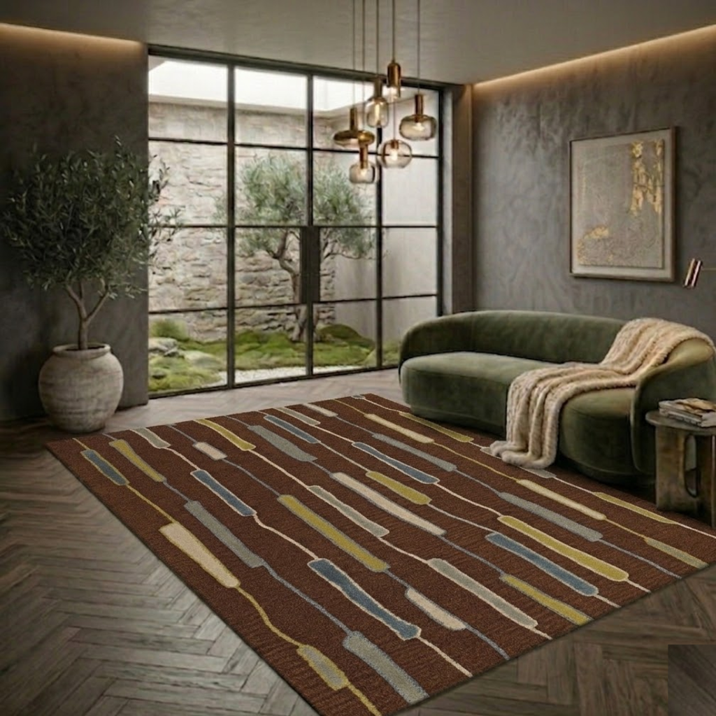 Modern style geometric pattern rug design - Rectangle - Premium Wool Carpet