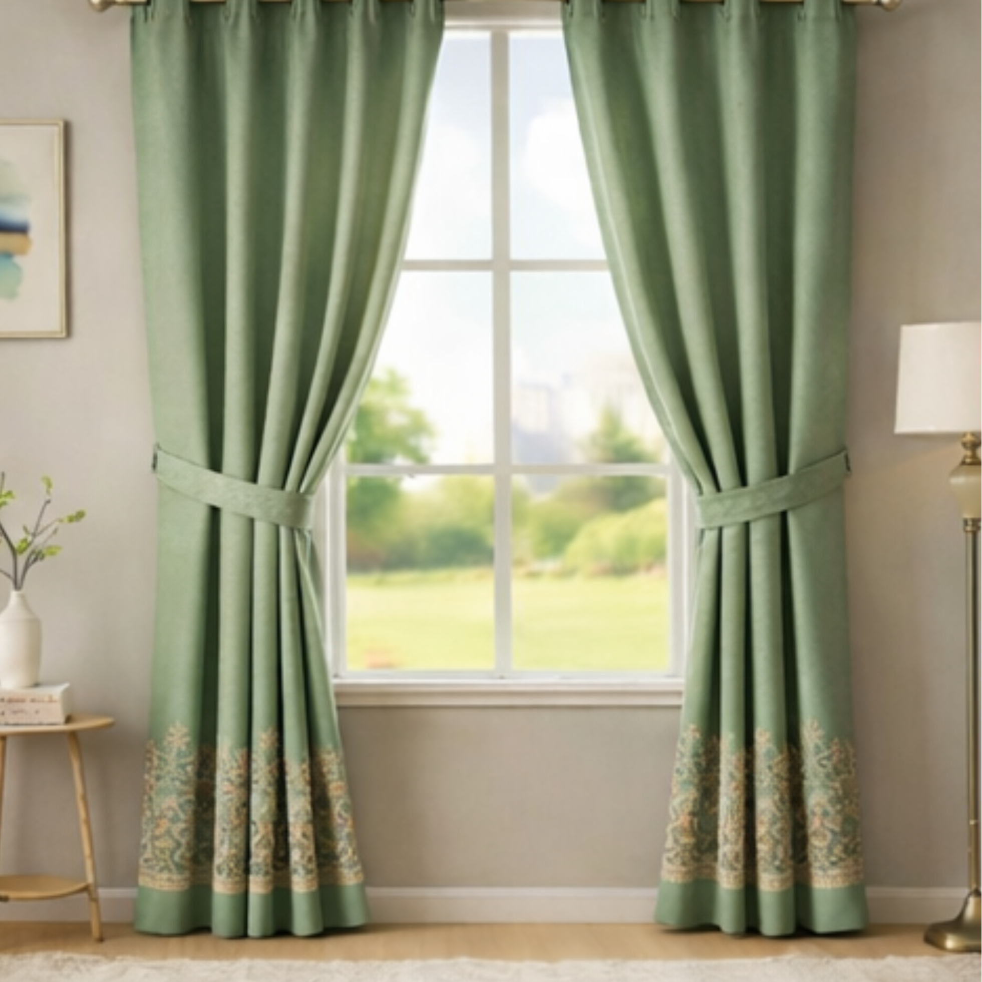 Cotton - Room Darkening Floral Curtains - Pack of 1 Curtain