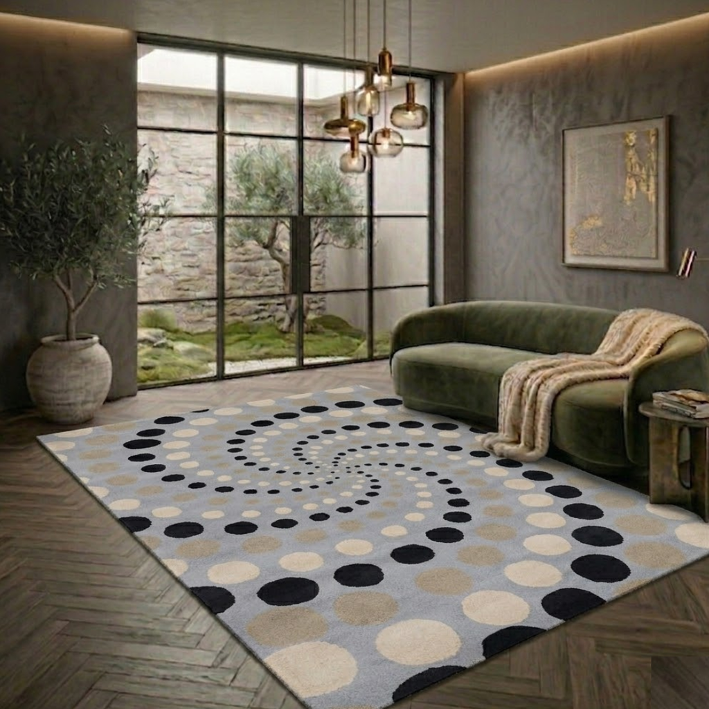Mixed color illusion theme rug design - Rectangle - Premium Wool Carpet