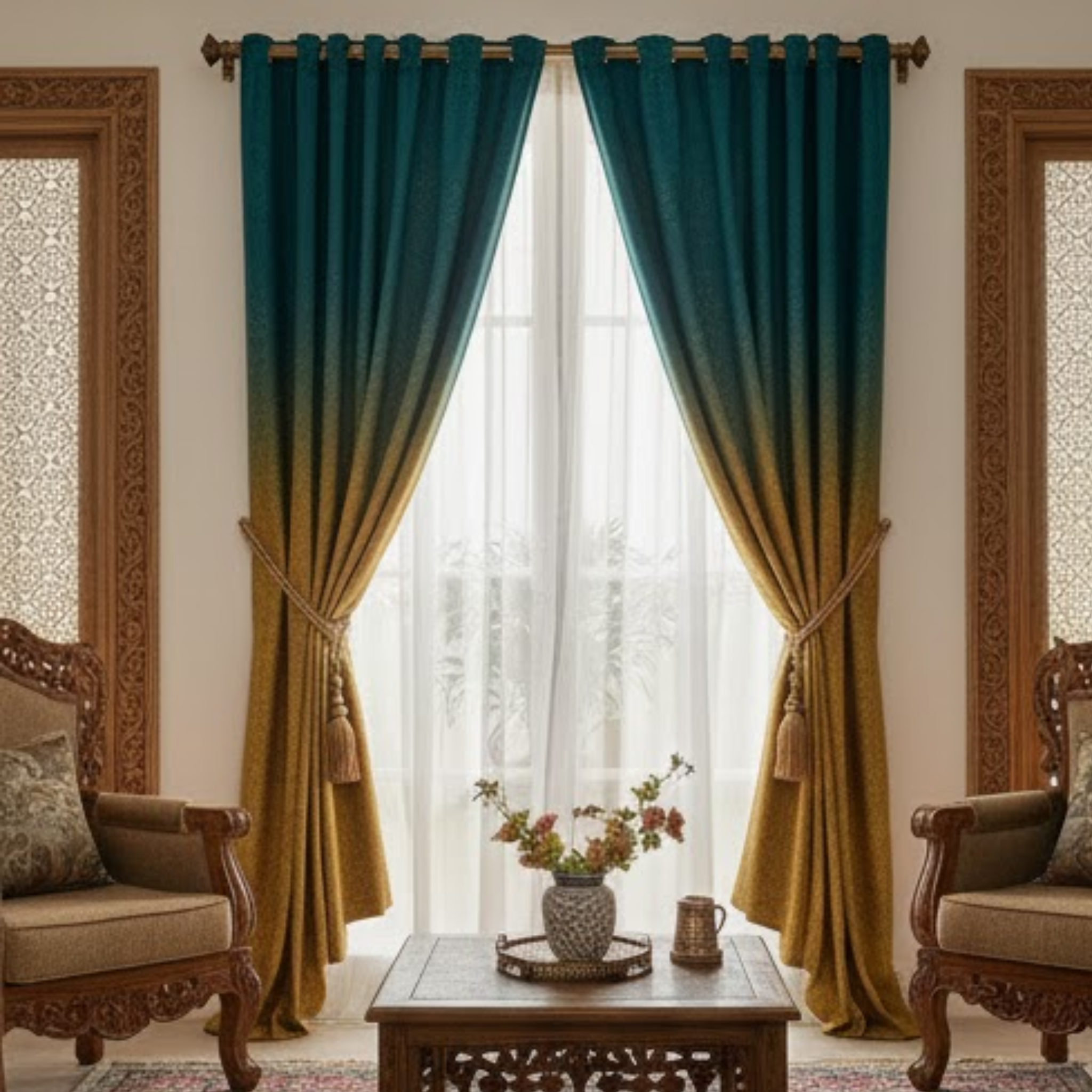 Cotton - Room Darkening Plain Curtains - Pack of 1 Curtain