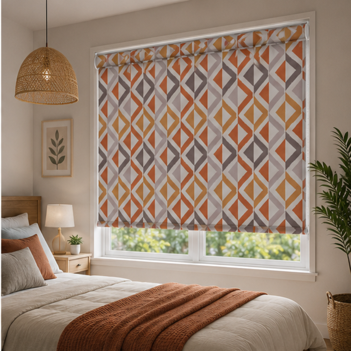 Geometric theme blind design | Roller & Roman Blinds | Premium Quality Prints