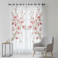 Linen Sheer - Dandelion Flower Print - Pack Of 1 Curtain