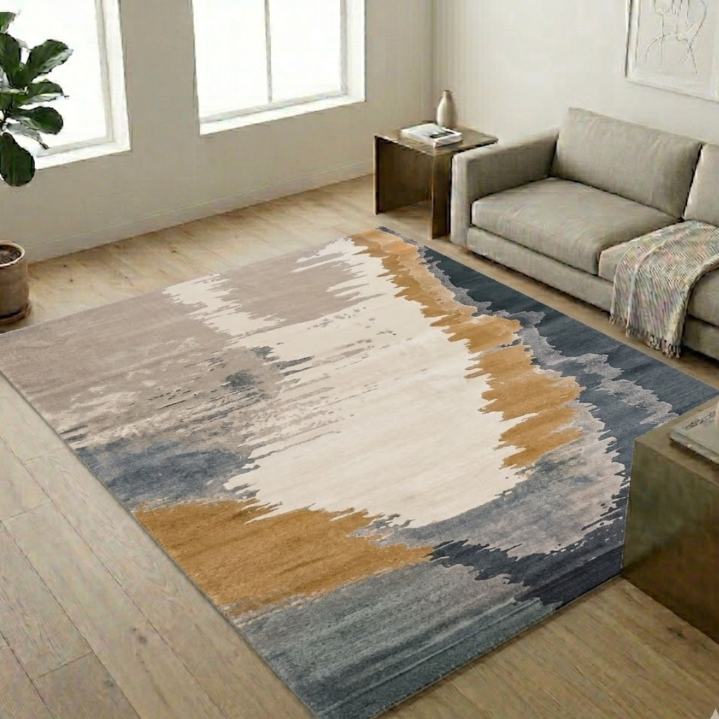 Area Rug with Mixed color theme - Rectangle - Premium Wool Carpet